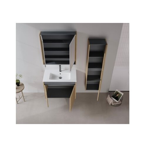 Hanah home Kupatilski ormarić sa umivaonikom i ogledalom (2 komada) Ricato 80 278 Cene