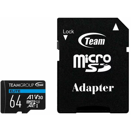Team Group Spominska kartica Teamgroup Elite A1 MicroSDXC U3, 90 MB/s, 64 GB + SD adapter