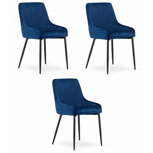 Brandless Stol MONZA - modri žamet x 3, (22030549) Slike