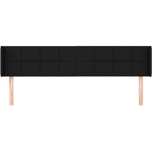  Uzglavlje s u&amp;scaron;ima crno 183x16x78/88 cm od tkanine Slike