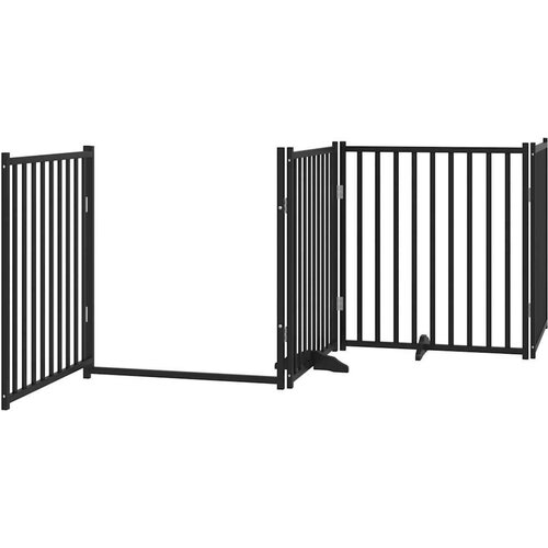 vidaXL Vrata za pse s vratima sklopiva 4 panela crna 320 cm Cijene