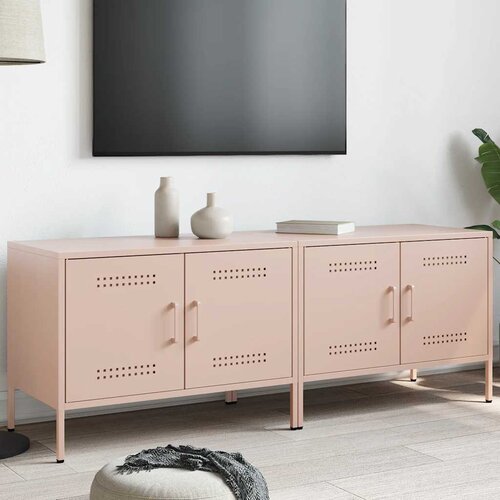 TV ormarići 2 kom ružičasti 68 x 39 x 50,5 cm čelični Slike