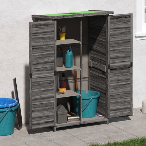 The Living Store Vrtna lopa za orodje siva 83x57x140 cm trdna borovina - Vrtna Lopa Za Orodje, (21419088) Cene
