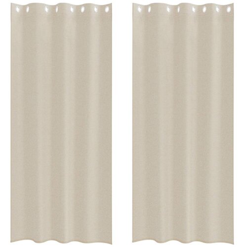 Voile zavjesa sa zavjesama 2 pcs Pijesak 245 x 140 cm Poliester Slike