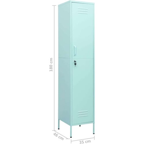VidaXL Omara s ključavnico mint zelena 35x46x180 cm jeklo Slike