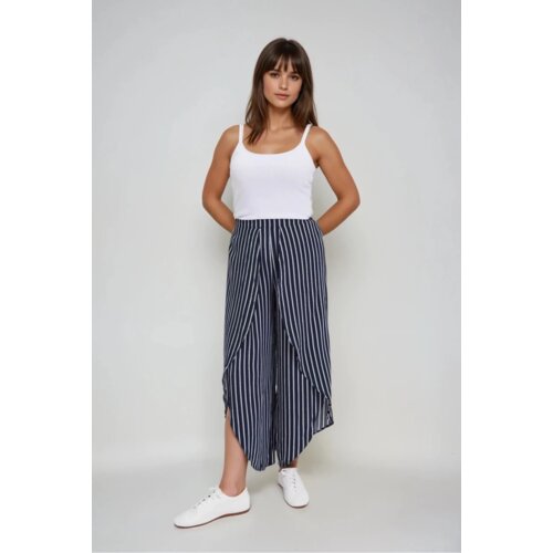 Marisse Navy Blue Striped Culottes Slike