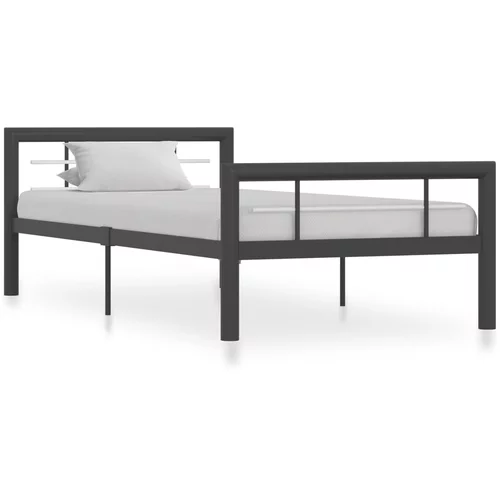 vidaXL Okvir za krevet sivo-bijeli metalni 100 x 200 cm