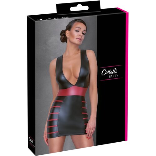 Cottelli Party - prugasta haljina uz tijelo (crno-crvena) - L Slike