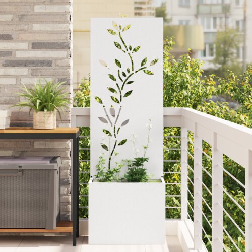 vidaXL Vrtni Sadič s Dekorativnom Pločom Bijelo 50 x 140 cm Cijene