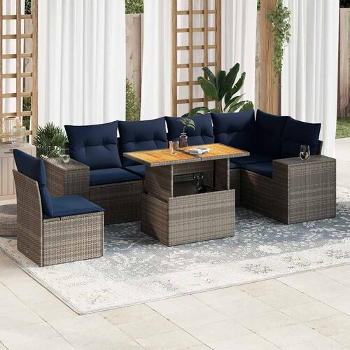 vidaXL 7-dijelni set vrtnih sofa sivi od poliratana Cijene