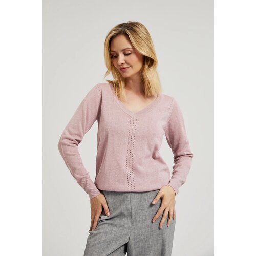 Moodo Women's sweater with V-neck - pink Cene