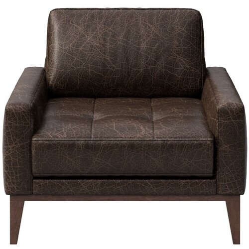 MESONICA Temno rjav usnjeni fotelj Musso Tufted Cene