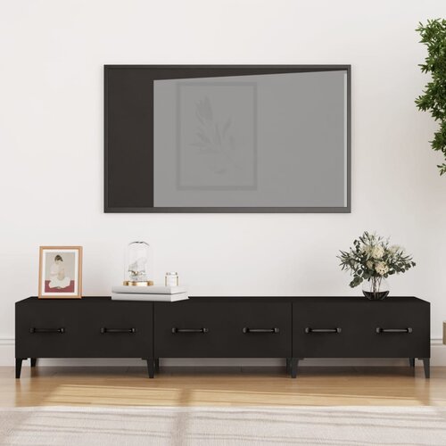Furnova TV omarica črna 150x34,5x30 cm konstruiran les, (21924241) Cene