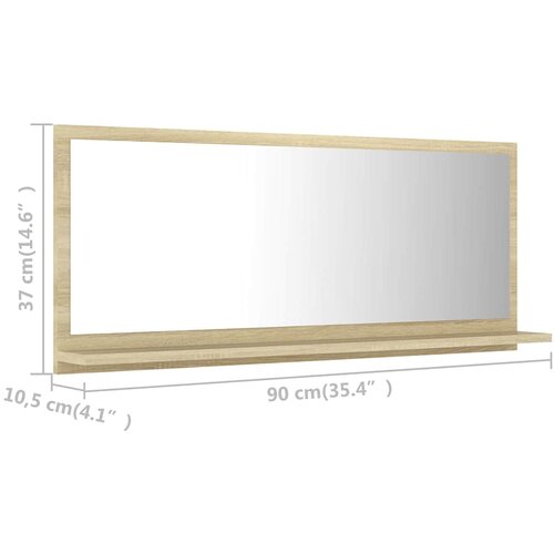  Kupaonsko ogledalo boja hrasta 90x10,5x37 cm konstruirano drvo Slike