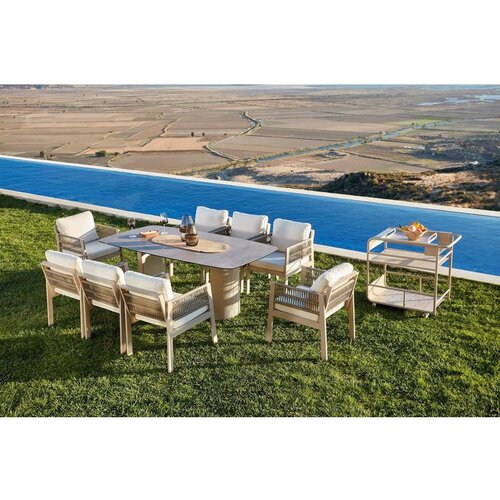 Hanah home toscana Ceramic Beige Garden Table & Chairs Set (8 Pieces) Cene