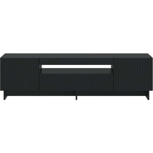  LED TV kabinet Crna Konstruirano drvo Slike