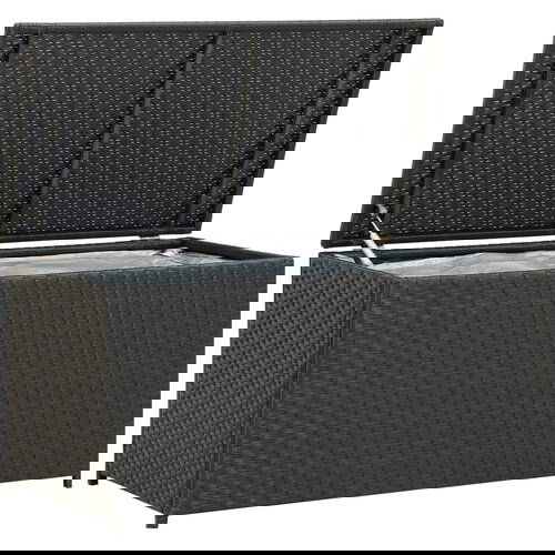 vidaXL Vrtna kutija za pohranu od poliratana 100 x 50 x 50 cm crna Cijene