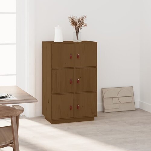  Visoka komoda boja meda 67 x 40 x 108,5 cm od masivne borovine Slike