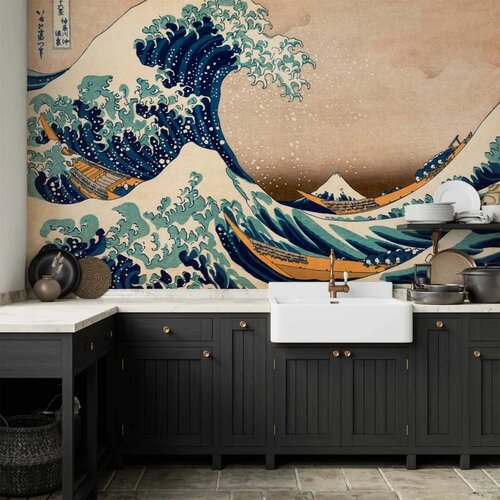  Foto tapeta - Hokusai: The Great Wave off Kanagawa (Reproduction) 500x350 Vodootporna Cene