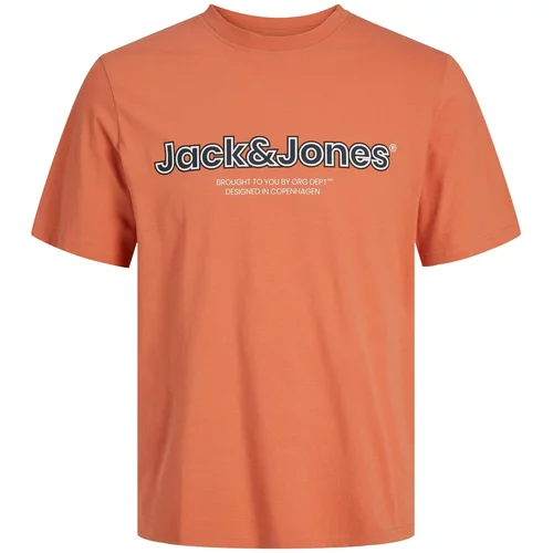 Jack & Jones Majica 'LAKEWOOD' narančasta / crna / bijela
