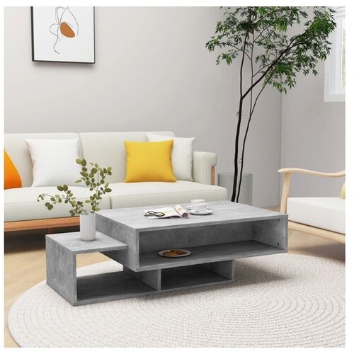  Klubska mizica betonsko siva 105x55x32 cm iverna plo&scaron;ča Cene