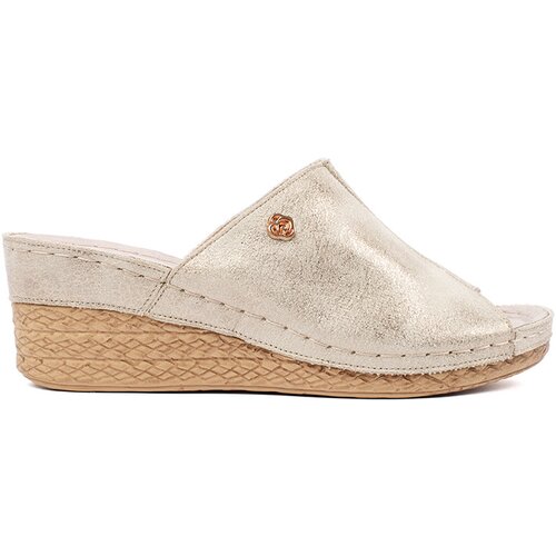 GOODIN Women's gold wedge flip-flops Cijene