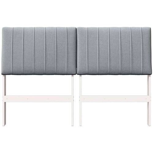 VidaXL tapecirani uzglavlje svijetlo siva 140 cm čvrsto borovo drvo Slike
