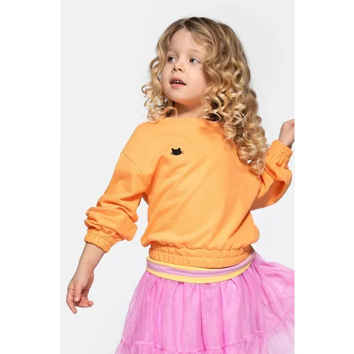 Coccodrillo Otroški bombažen pulover oranžna barva