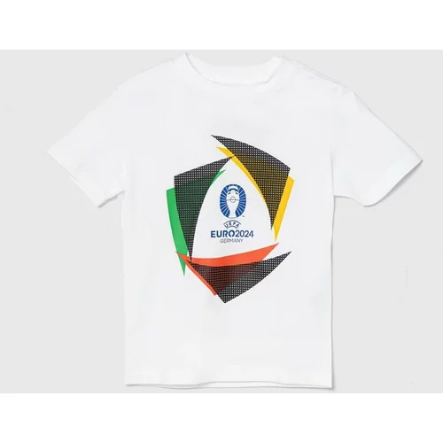 Adidas Otroška bombažna kratka majica UEFA Euro 2024 bela barva