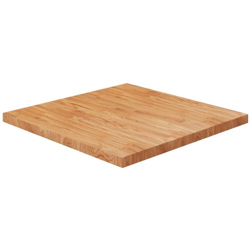 vidaXL Kvadratna mizna plošča svetlo rjava 80x80x4 cm trdna hrastovina Cene