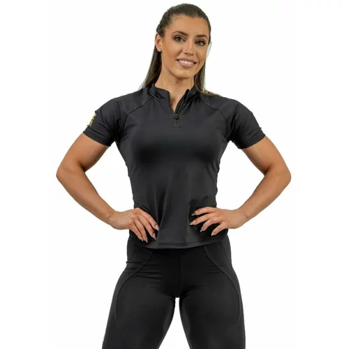 NEBBIA Compression Zipper Shirt INTENSE Ultimate Black/Gold S Fitnes majica
