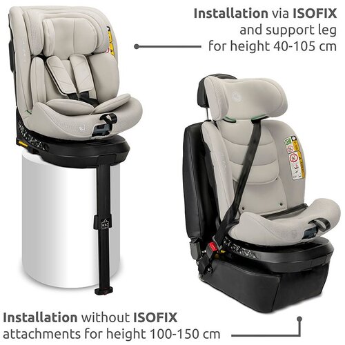 Lorelli Solaris autosjedalica i-size Isofix 360&amp;deg; 40-150 cm, Beige Slike