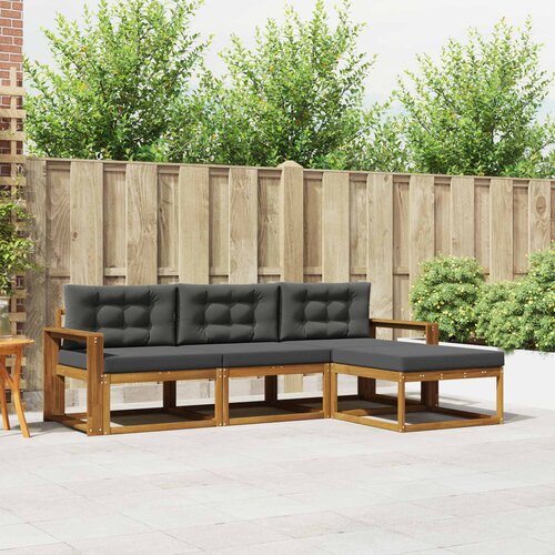  Set vanjskih sofa 4 kom. Prirodna i antracit Smeđa 257,5 x 162,5 x 73 cm Cene