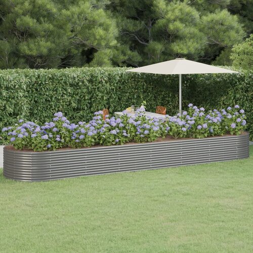 vidaXL Povi&scaron;ena vrtna gredica od čelika 584x140x68 cm sivi Cijene