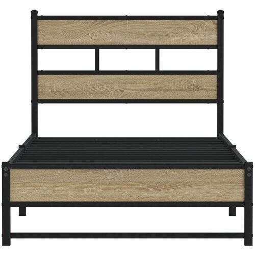 VidaXL Metalni okvir kreveta bez madraca boja hrasta sonome 90x190 cm Slike