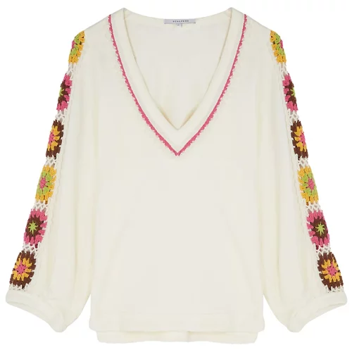 Scalpers Sweater majica 'Crochet' bijela