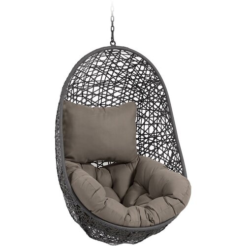 Kave Home Tamno siva viseća vrtna fotelja od umjetnog ratana Florina – Cijene