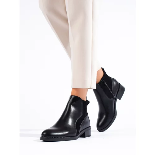 SHELOVET Women's black short ankle boots