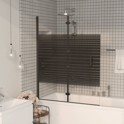 vidaXL Zložljiva tuš kabina ESG 120x140 cm črna Cene