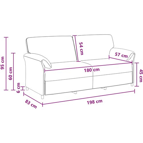 SOFA za 3 osobe Vinska crvena 198 x 83 x 95 cm Bar&amp;scaron;un Slike