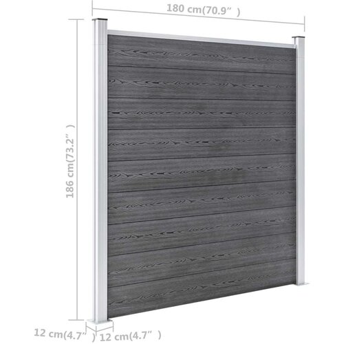 VidaXL vrtna ograda od WPC-a 872 x 186 cm siva Slike