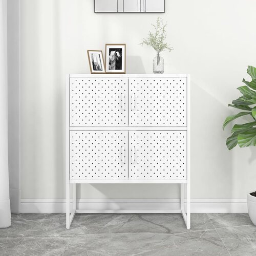 vidaXL Visoka komoda bijela 80 x 35 x 100 cm čelična Cene