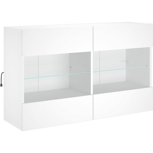  Zidni TV ormarić s LED svjetlima bijeli 98,5x30x60,5 cm Slike