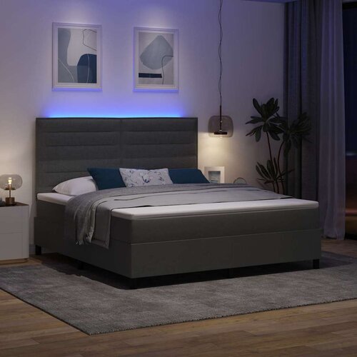 VidaXL Box spring krevet Tamno siva 180 x 200 cm tkanina Slike