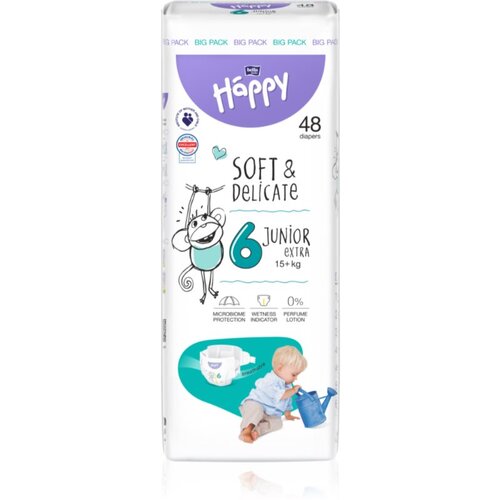 Bella Baby Happy Soft&Delicate Size 6 Junior Extra plenice za enkratno uporabo 15+ kg 48 kos Cene