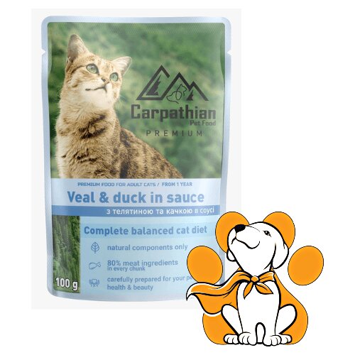 Carpathian Pet Food Cat Veal and Duck 100g, Za Izbirljive Mačke Cene