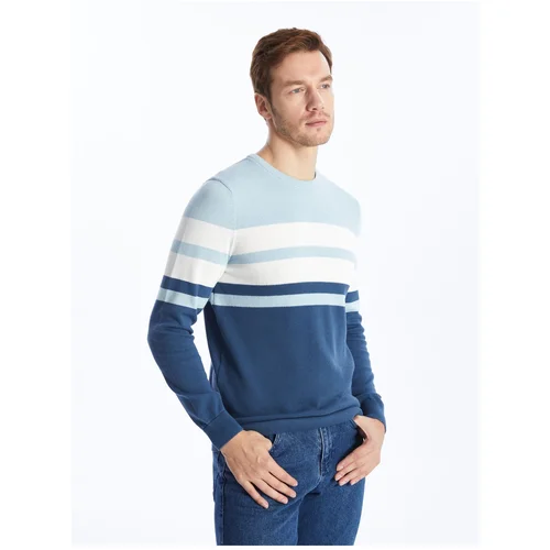 LC Waikiki LCWAIKIKI Classic Crew Neck Long Sleeve Striped Men's Knitwear Sweater