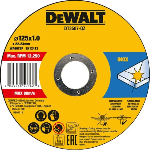 Dewalt DT3507 set reznih ploča za metal 125x1mm 10kom Slike