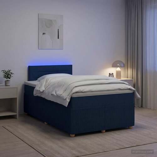  Boxspring krevet s madracem Plava 120 x 200 cm Tkanina Cijene