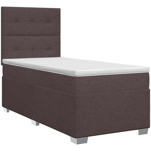  Boxspring krevet s madracem Tamno smeđa 100 x 200 cm Tkanina Slike